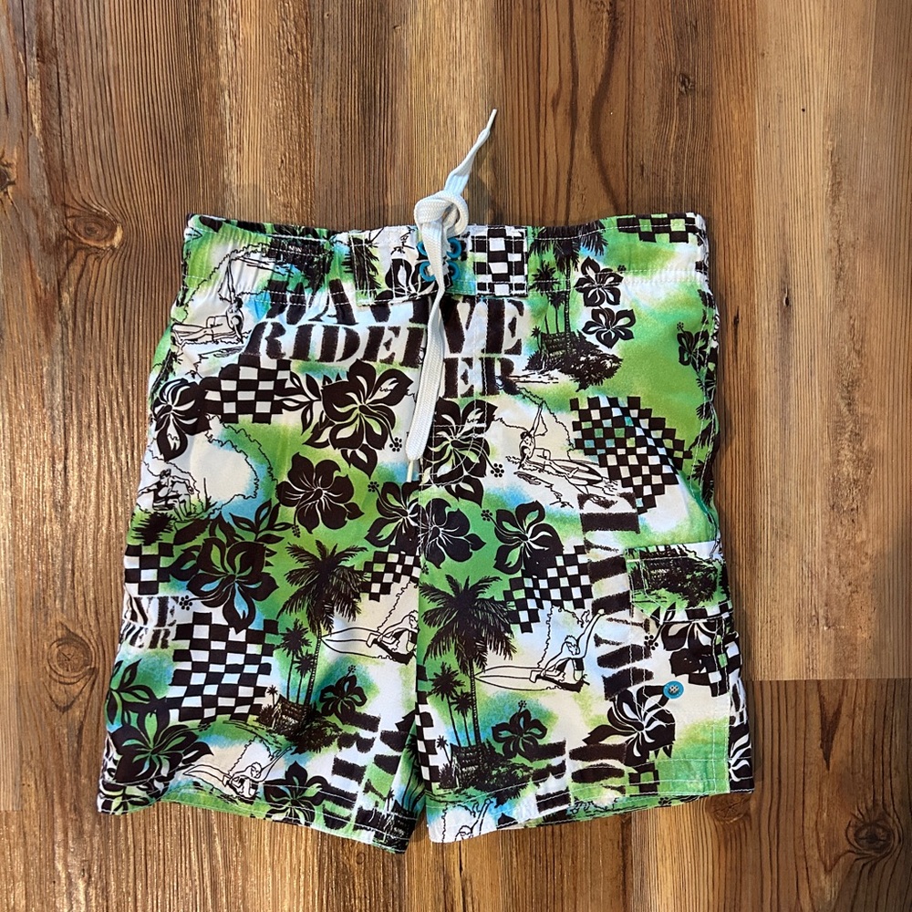 Jumping Beans Green and Brown Patterned Shorts